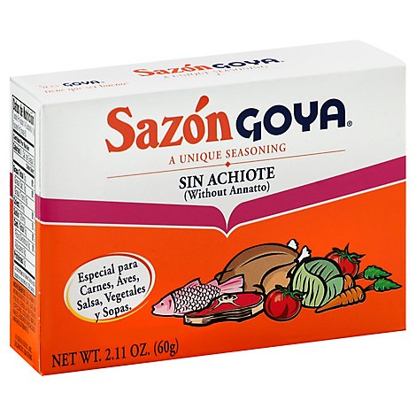 Goya Sazon Seasoning Sin Achiote Box - 2.11 Oz