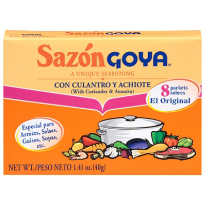Goya Sazon Seasoning Con Culantro Y Achiote Box 8 Count - 1.41 Oz - Image 2