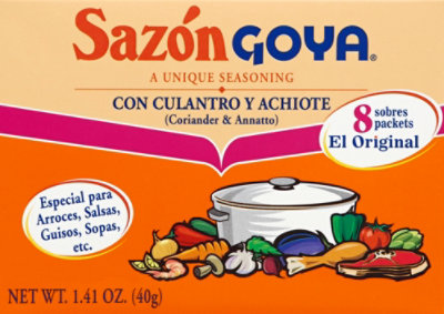 Goya Sazon Seasoning Con Culantro Y Achiote Box 8 Count - 1.41 Oz - Image 2