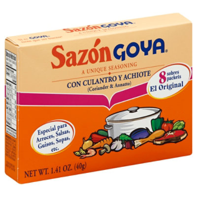 Goya Sazon Seasoning Con Culantro Y Achiote Box