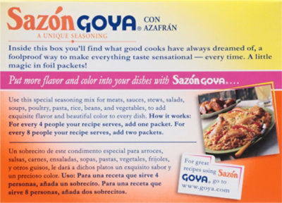 Goya Sazon Seasoning Con Azafran Box 8 Count - 1.41 Oz - Image 5