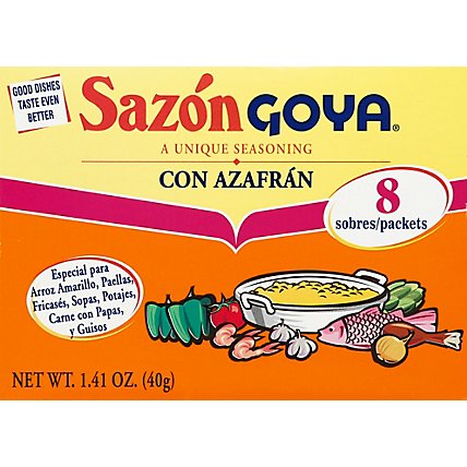Goya Sazon Seasoning Con Azafran Box 8 Count - 1.41 Oz - Image 2