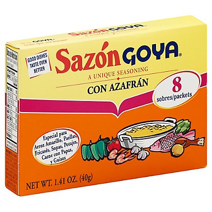 Goya Sazon Seasoning Con Azafran Box 8 Count - 1.41 Oz - Image 1