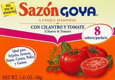 Goya Sazon Seasoning Con Cilantro Y Tomate Box 8 Count - 1.41 Oz - Image 2