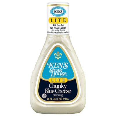 Kens Steak House Dressing Lite Chunky Blue Cheese - 16 Fl. Oz. - Image 1