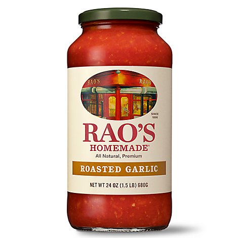 Raos Homemade Sauce Roasted Garlic Jar - 24 Oz