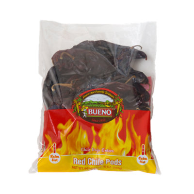 Bueno Chile Pods Red Whole Extra Hot Bag - 10 Oz - Image 1