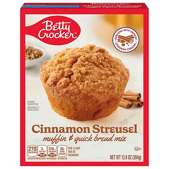 Betty Crocker Muffin & Quick Bread Mix Cinnamon Streusel - 13.9 Oz
