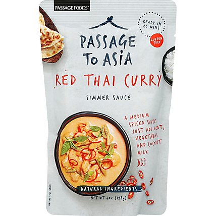 Passage Foods Simmer Sauce Passage to Thailand Red Thai Curry Medium Pouch - 7 Oz - Image 1