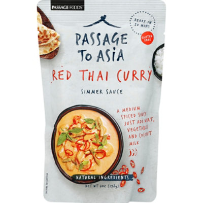 Passage Foods Simmer Sauce Passage to Thailand Red Thai Curry Medium Pouch - 7 Oz