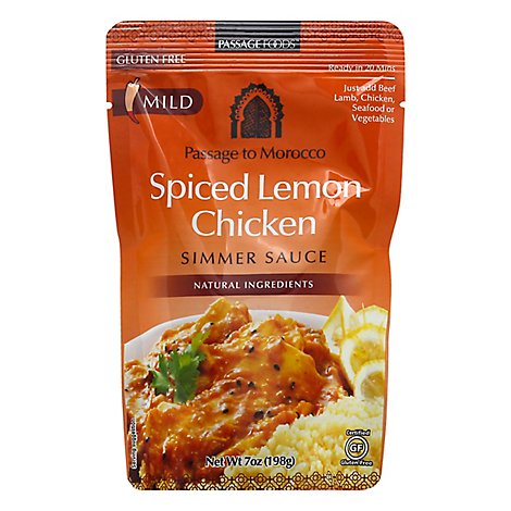 Passage Foods Simmer Sauce Passage to Morocco Spiced Lemon Chicken Mild Pouch - 7 Oz