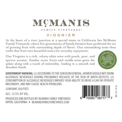 McManis Family Vineyards Viognier Wine - 750 Ml - Image 4