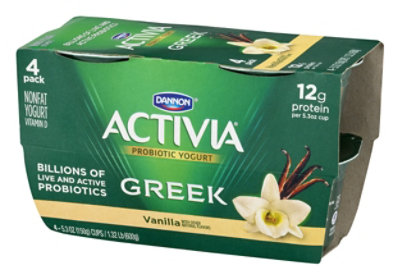 Dannon Activia Yogurt Greek Vanilla Nonfat - 4-5.3 Oz - Image 4