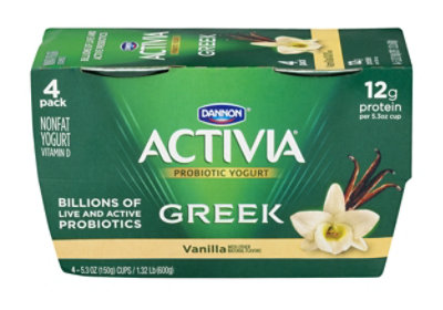 Dannon Activia Yogurt Greek Vanilla Nonfat - 4-5.3 Oz - Image 6