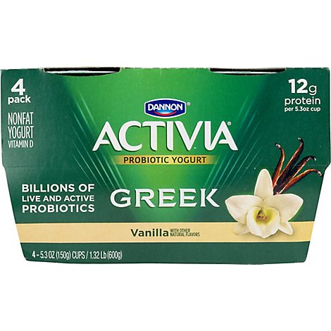 Activia Probiotic Vanilla Greek Yogurt - 4-5.3 Oz