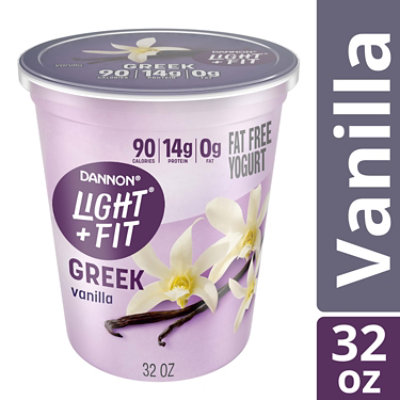 Dannon Light + Fit Vanilla Greek Fat Free Yogurt Tub - 32 Oz