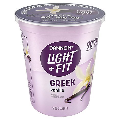 Dannon Light + Fit Vanilla Non Fat Gluten Free Greek Yogurt - 32 Oz