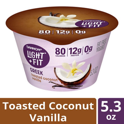 Light + Fit Greek Toasted Coconut Vanilla Nonfat Gluten Free Yogurt - 5.3 Oz