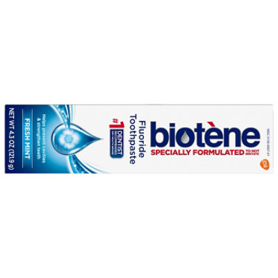 Biotene Toothpaste Fluoride Dry Mouth Fresh Mint Original - 4.3 Oz - Image 4