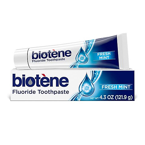 Biotene Toothpaste Fluoride Dry Mouth Fresh Mint Original - 4.3 Oz