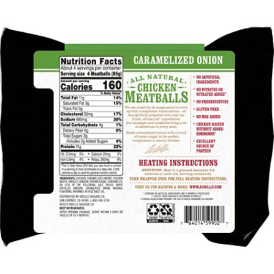 Aidells Caramelized Onion Chicken Meatballs - 12 Oz - Image 3