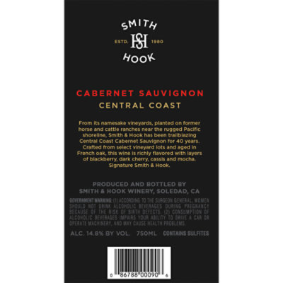 Smith & Hook Cabernet Sauvignon California Red Wine - 750 Ml - Image 6