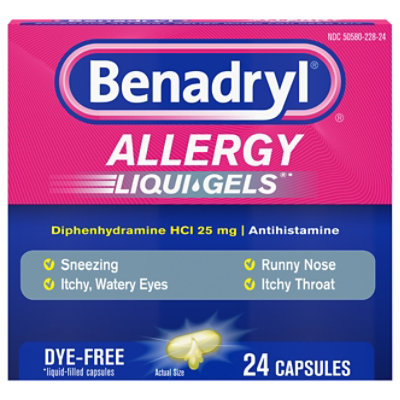Benadryl Allergy Liqui-Gels Dye Free 25 mg - 24 Count - Image 4