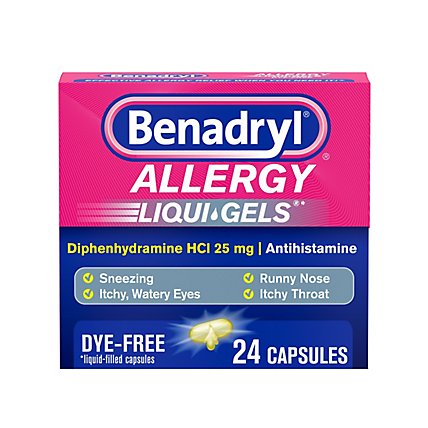 Benadryl Allergy Liqui-Gels Dye Free 25 mg - 24 Count - Image 2