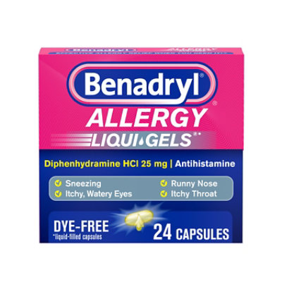 Benadryl Allergy Liqui-Gels Dye Free 25 mg - 24 Count - Image 1