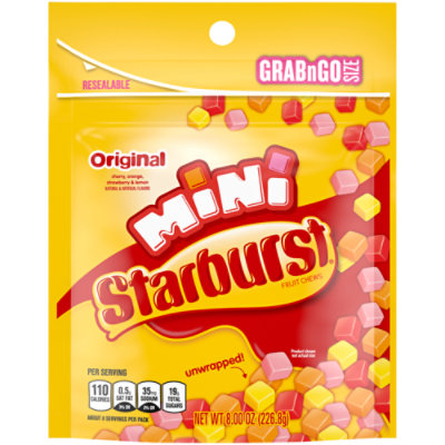 Starburst Fruit Chews Chewy Candy Original Minis Bag - 8 Oz