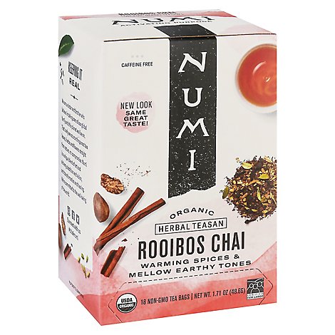 Numi Organic Herbal Teasan Tea Rooibos Chai 18 Count - 1.71 Oz