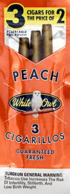 White Owl Peach Cigarillo 3for2 - 3 Package - Image 2