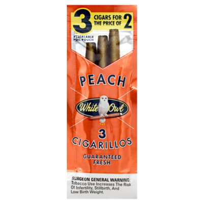 White Owl Peach Cigarillo 3for2 - 3 Package