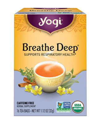 Yogi Herbal Supplement Tea Organic Breathe Deep 16 Count - 1.12 Oz - Image 1