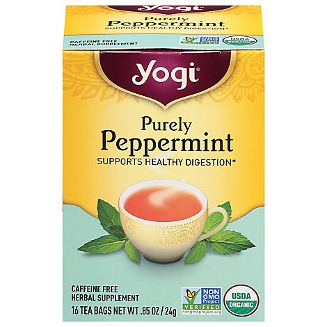 Yogi Herbal Supplement Tea Organic Peppermint 16 Count - 0.85 Oz