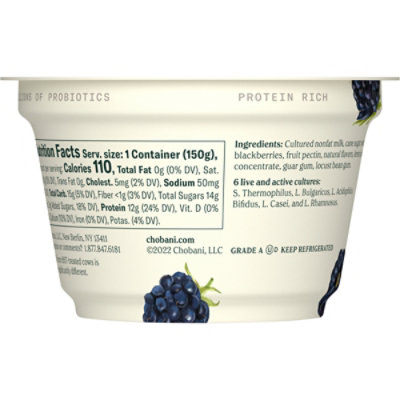 Chobani Non-Fat Blackberry On The Bottom Greek Yogurt - 5.3 Oz - Image 6