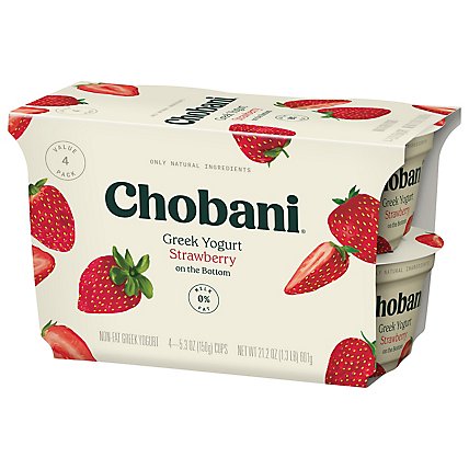Chobani Yogurt Greek Fruit On The Bottom Non-Fat Strawberry - 4-5.3 Oz - Image 2