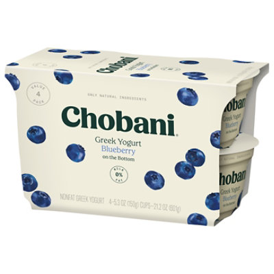 Chobani Non-Fat On The Bottom Blueberry Greek Yogurt - 4-5.3 Oz - Image 2