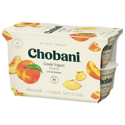 Chobani Non-Fat Peach On The Bottom Greek Yogurt - 4-5.3 Oz - Image 2