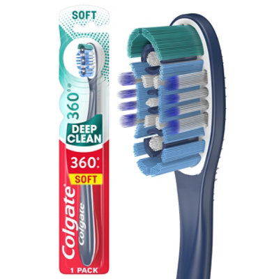 Colgate 360° Manual Toothbrush with Tongue and Cheek Cleaner Soft - Each - Image 1