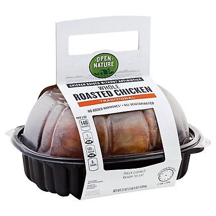 Open Nature Natural Whole Roasted Chicken Hot - 37 Oz (Available After 10 AM) - Image 1