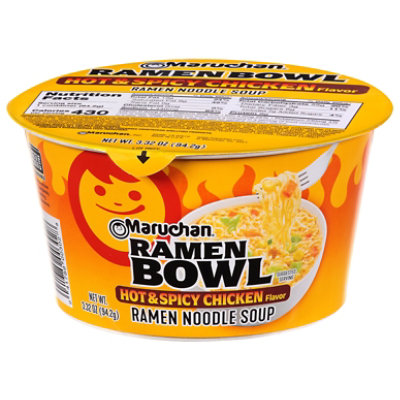 Maruchan Bowl Ramen Noodles with Vegetables Hot & Spicy Chicken Flavor - 3.32 Oz - Image 3