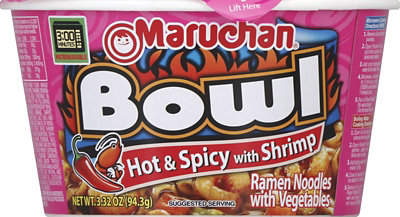 Maruchan Bowl Ramen Noodles with Vegetables Hot & Spicy with Shrimp - 3.32 Oz - Image 1