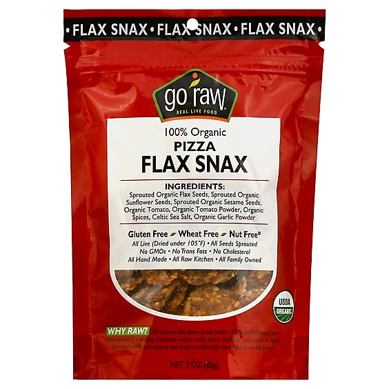 Go Raw Flax Snax Pizza Organic - 3 Oz
