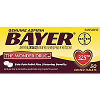 Bayer Aspirin Tablets 325mg Coated - 50 Count - Image 2