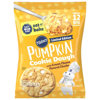 Pillsbury Ready To Bake! Cookies Pumpkin With Cream Cheese Flavored Chips 12 Count - 14 Oz - Image 1
