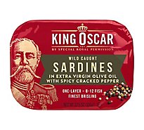 King Oscar Sardines in Extra Virgin Olive Oil With Spicy Cracked Pepper Spicy - 3.75 Oz