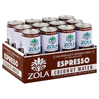 Zola Coconut Water Natural With Espresso - 17.5 Fl. Oz.