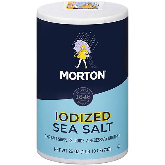 Morton Sea Salt Iodized All Purpose - 26 Oz