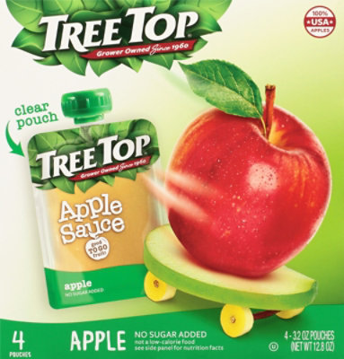 Tree Top Apple Sauce Apple No Sugar Added Pouches - 4-3.2 Oz - Image 2